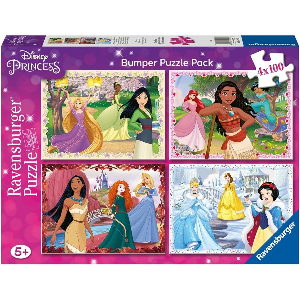 Puzzle ravensburger Disney: Principesse 4x100 pezzi