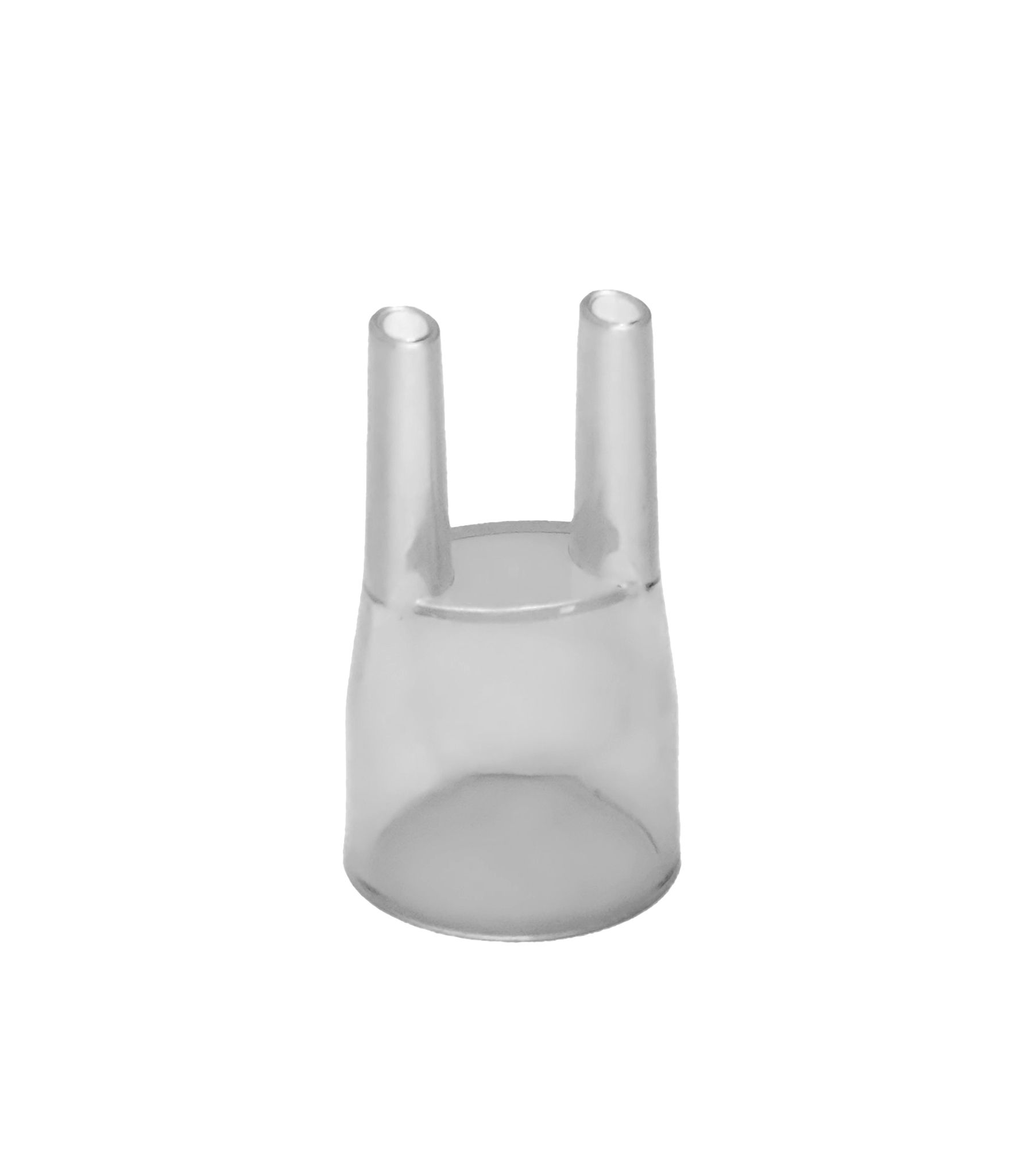 Adattatore trasparente con due aperture.