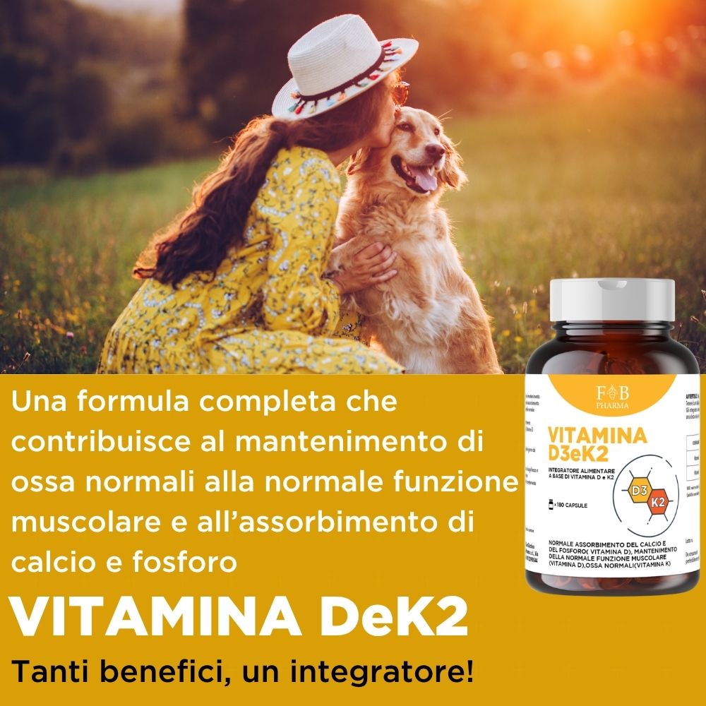 FB PHARMA - Vitamina D3 K2 Colecalciferolo Menachinone Ossa