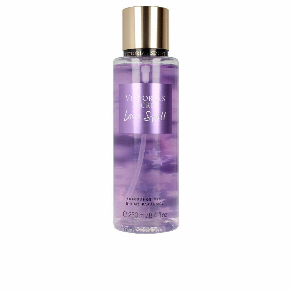 Flacone viola con tappo dorato. Scritta: Victoria's Secret Love Spell. Spruzzatore.