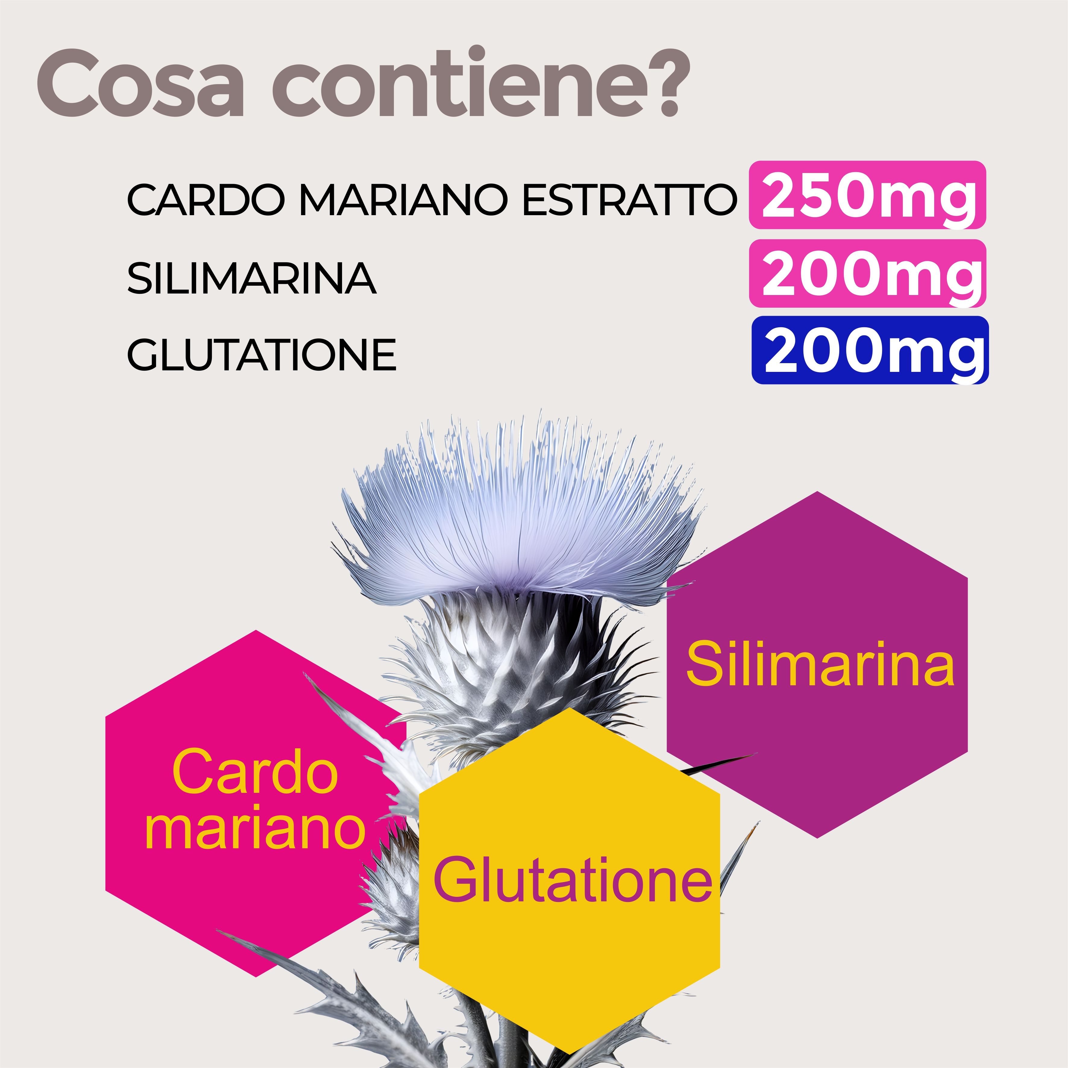 Cardo Mariano con Glutatione 200 mg Silimarina - Epatomarine 20 - Depurativi Fegato