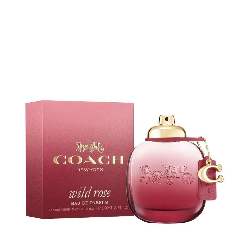 Flacone e scatola. Flacone sfumato rosa, tappo dorato. Scatola rosa con logo.