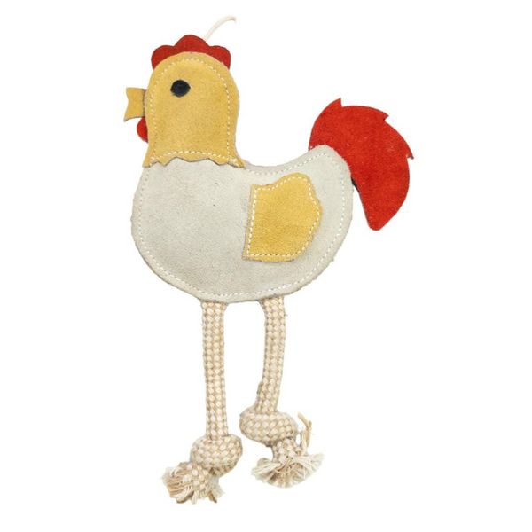 Giocattolo di pollo in pelle per cani