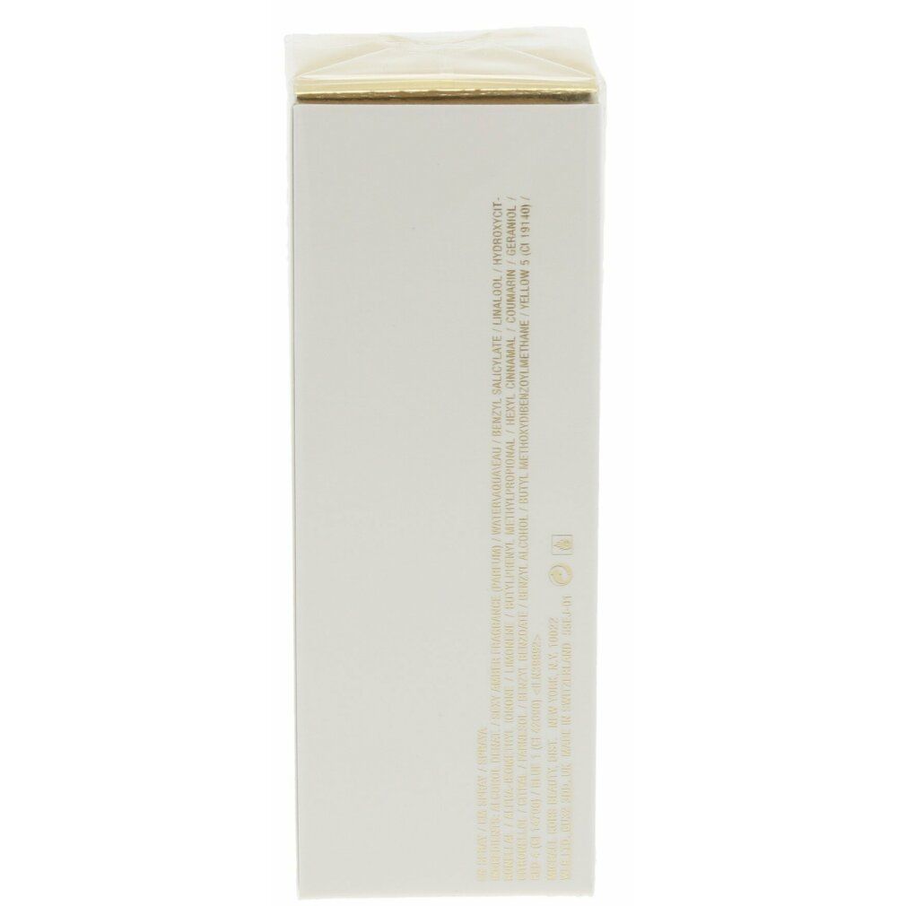 Vista laterale della confezione. Testo con ingredienti e informazioni. Logo MICHAEL KORS e altre informazioni.