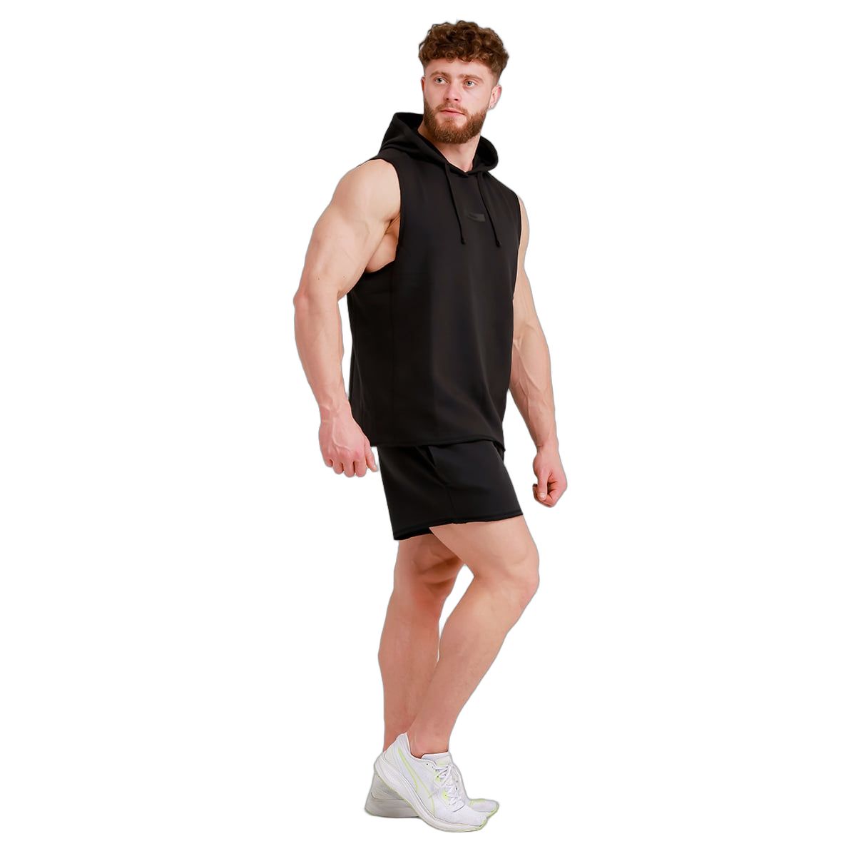 GymBeam Gilet uomo Unity regular fit con cappuccio senza maniche nero