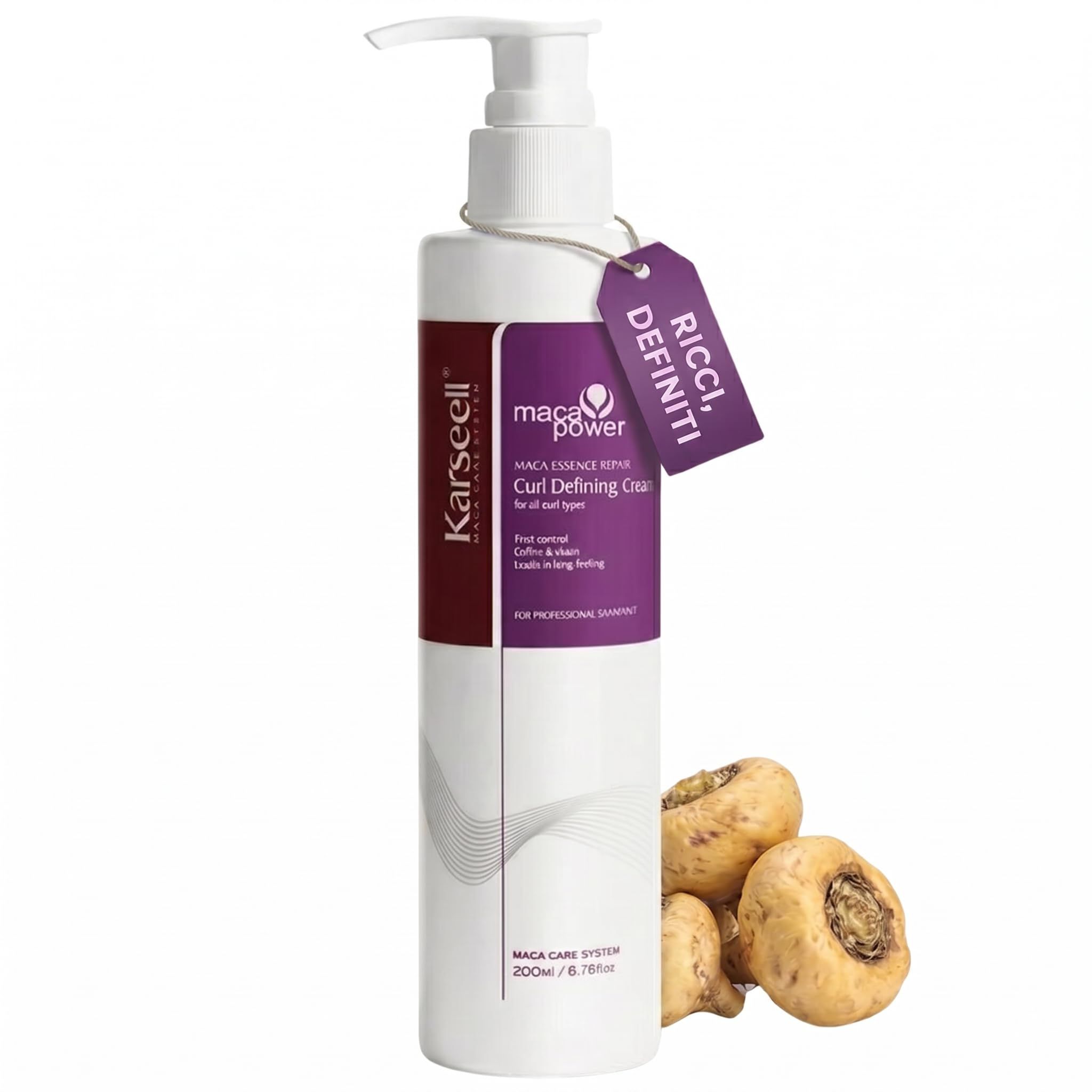 KARSEELL Crema Definizione Ricci Ravviva Boccoli Idratante Riparatrice Anticrespo Olio di Argan