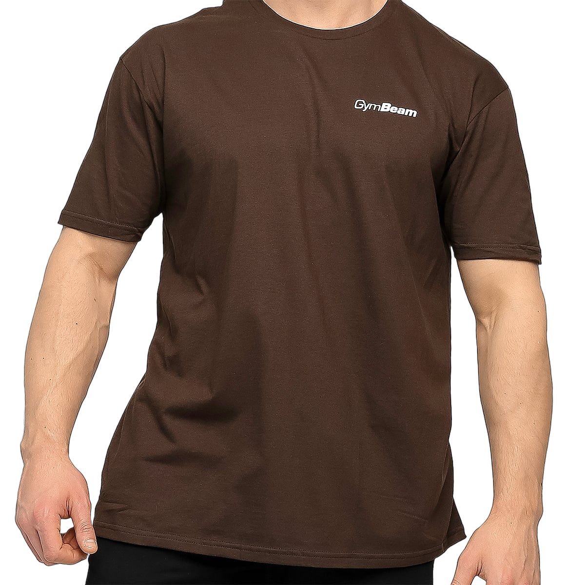GymBeam T-shirt uomo regular a manica corta Chocolate Brown