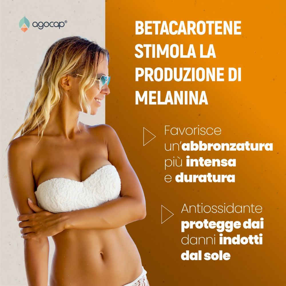 Agocap – Betacarotene ad alto aosaggio per abbronzatura intensa e naturale, anche su pelli chiare