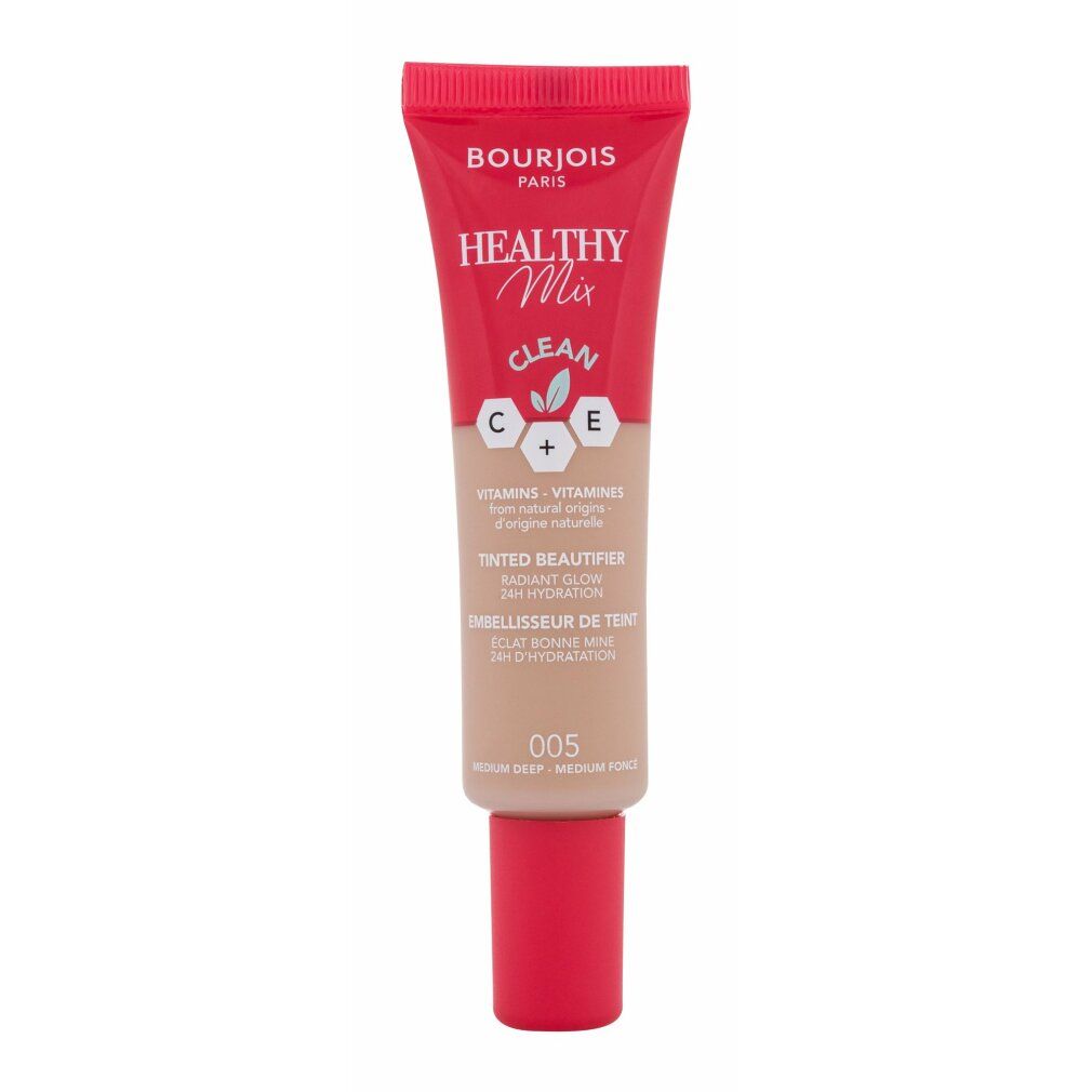 Bourjois Healthy Mix Beautifier, tubo con tappo rosso. Scritta: Healthy Mix Clean. Tonalità 005.