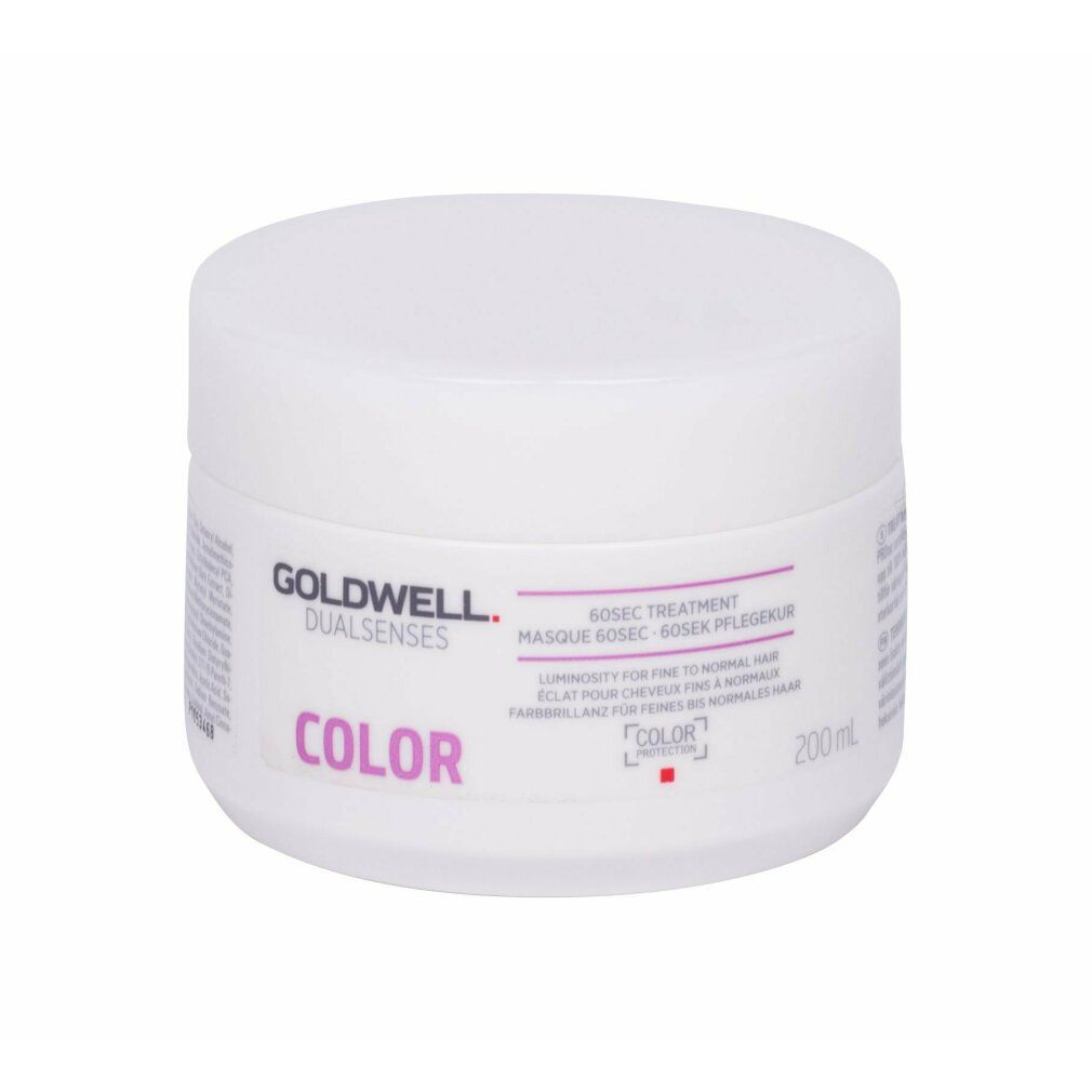 Goldwell Dualsenses Color Treatment. Barattolo bianco con testo viola. Nome, logo e indicazione 200ml.