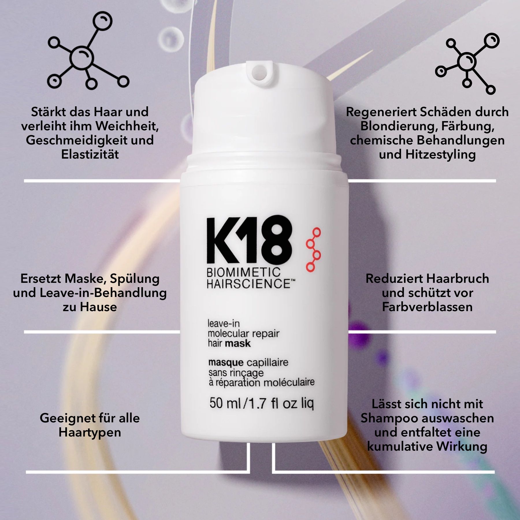 P-beauty K18  Maschera per capelli  per la cura dei capelli e la riparazione molecolare