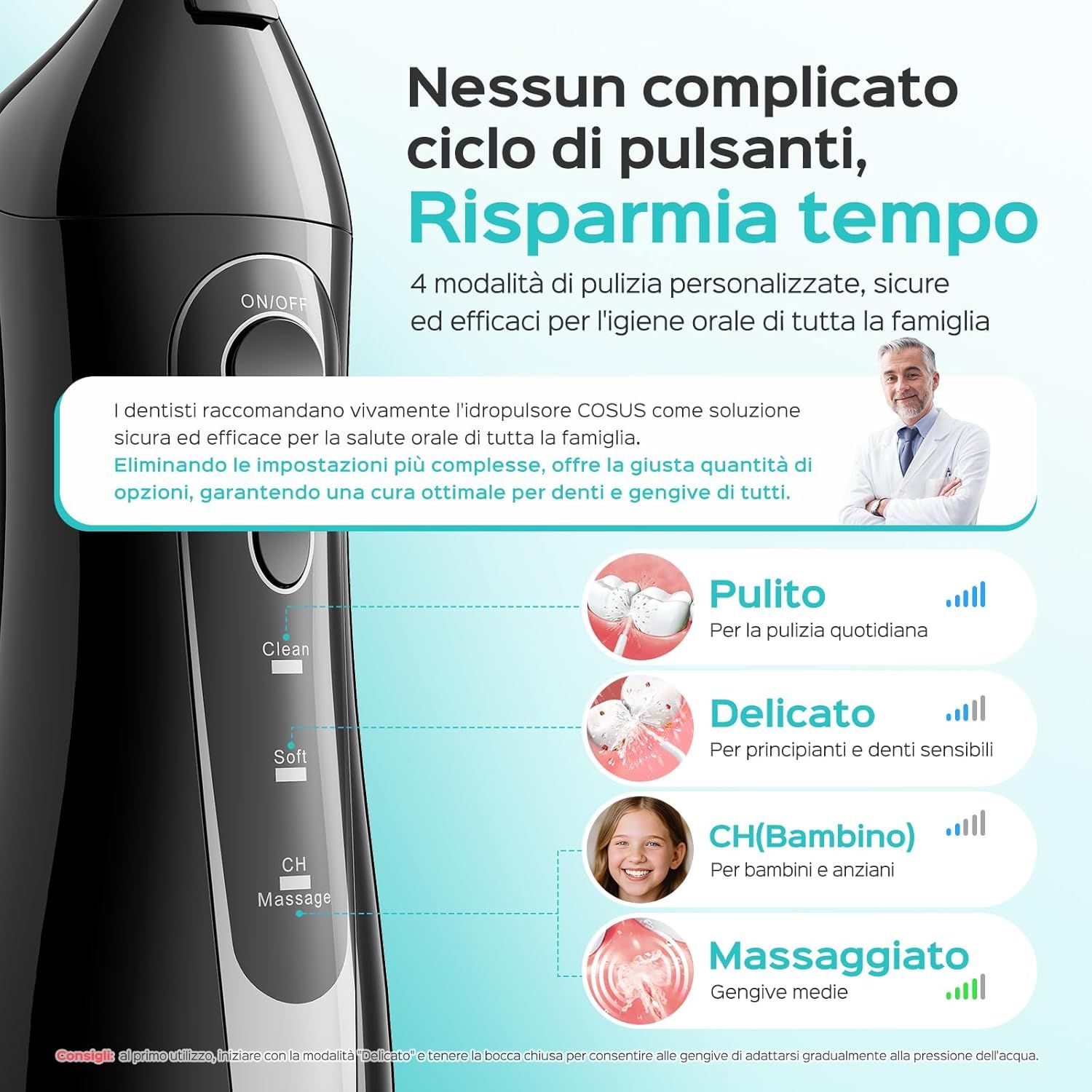 COSLUS idropulsore dentale senza fili