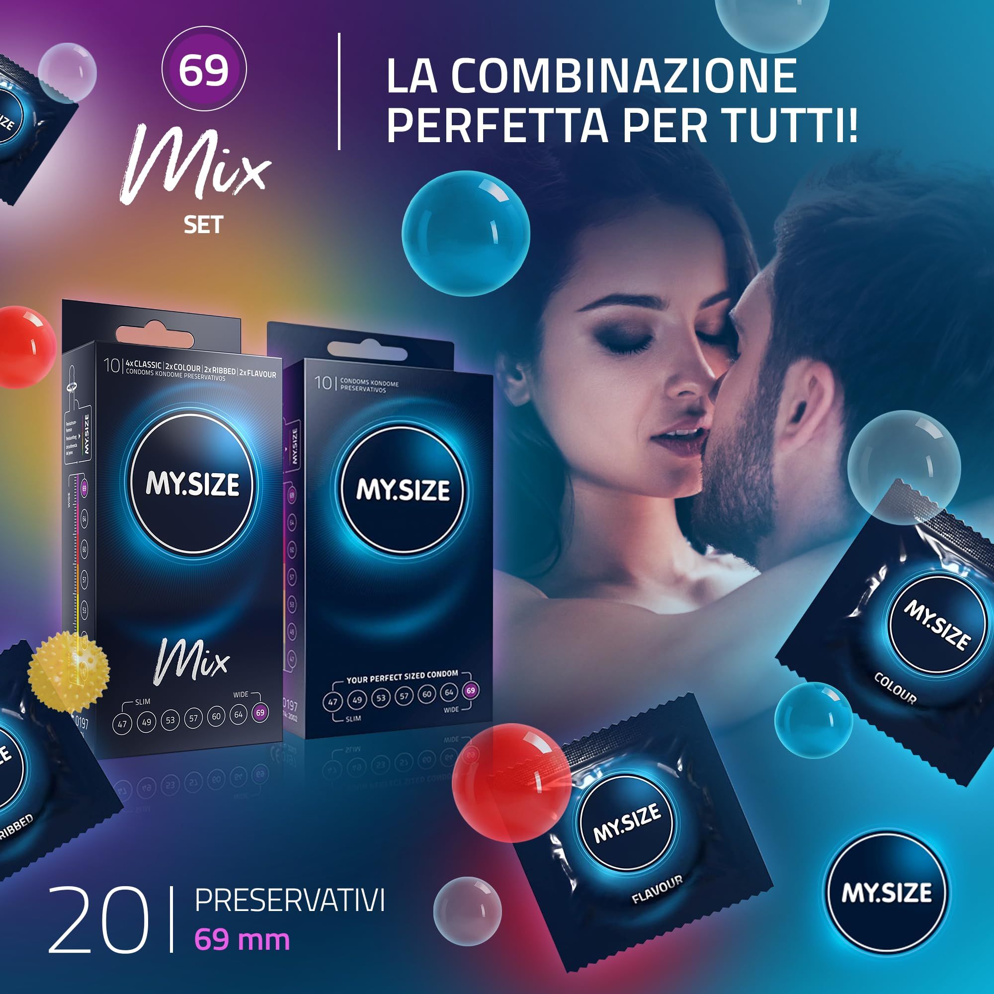 MY.SIZE Mix Set Preservativi Taglia 7 69mm
