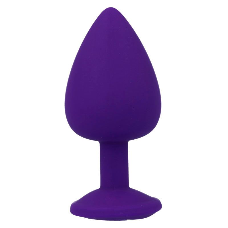 Plug anale viola. Testa conica, base rotonda. Design semplice.