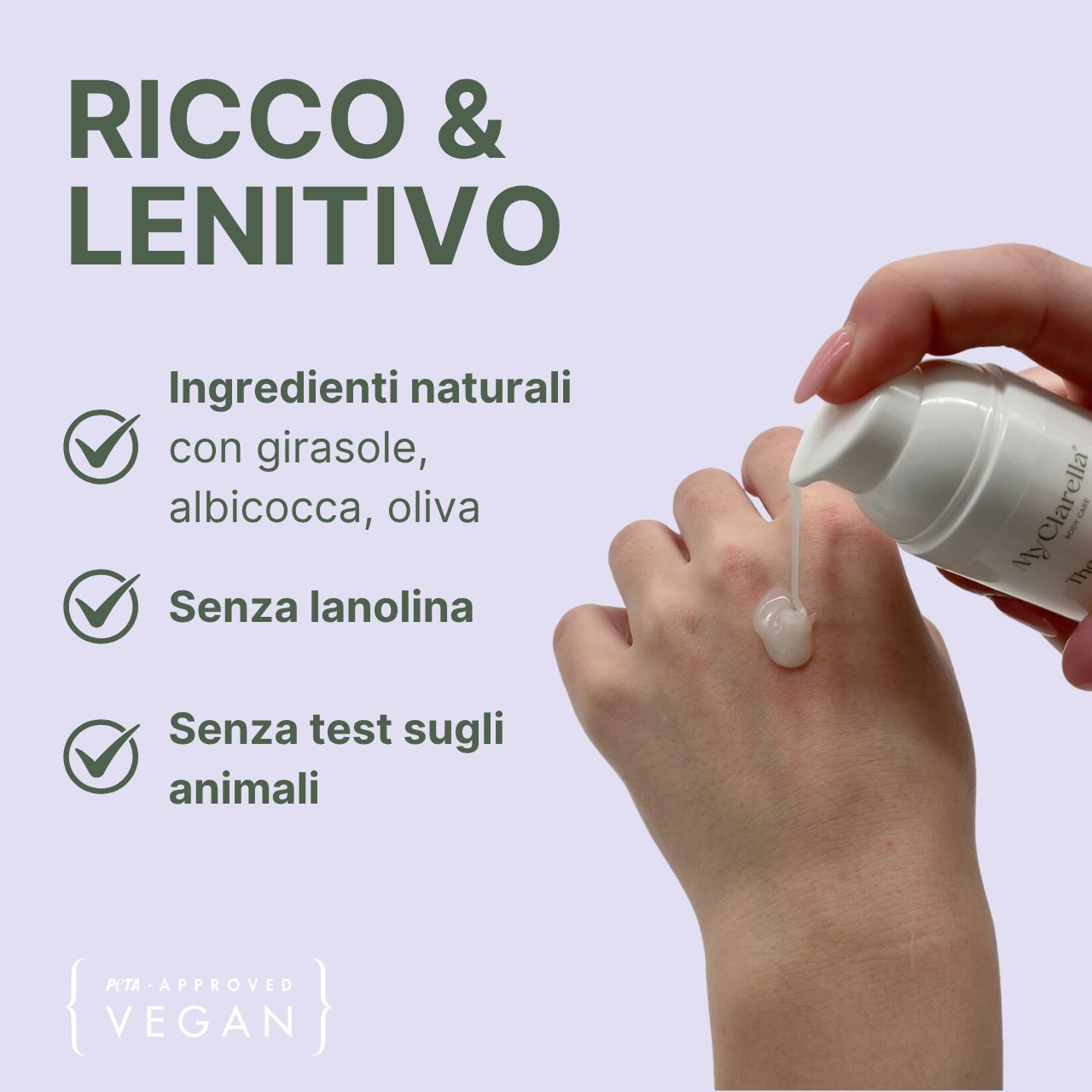 MyClarella®: Balsamo lenitivo, vegano, senza lanolina. Per allattamento e cicatrici.
