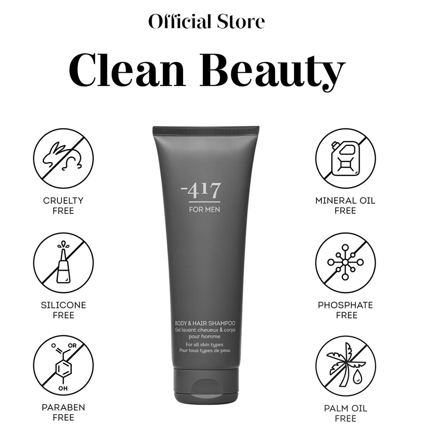 417 Dead Sea Cosmetics Shampoo corpo e capelli per uomo con burro di karité e aloe vera, 8,4 oz