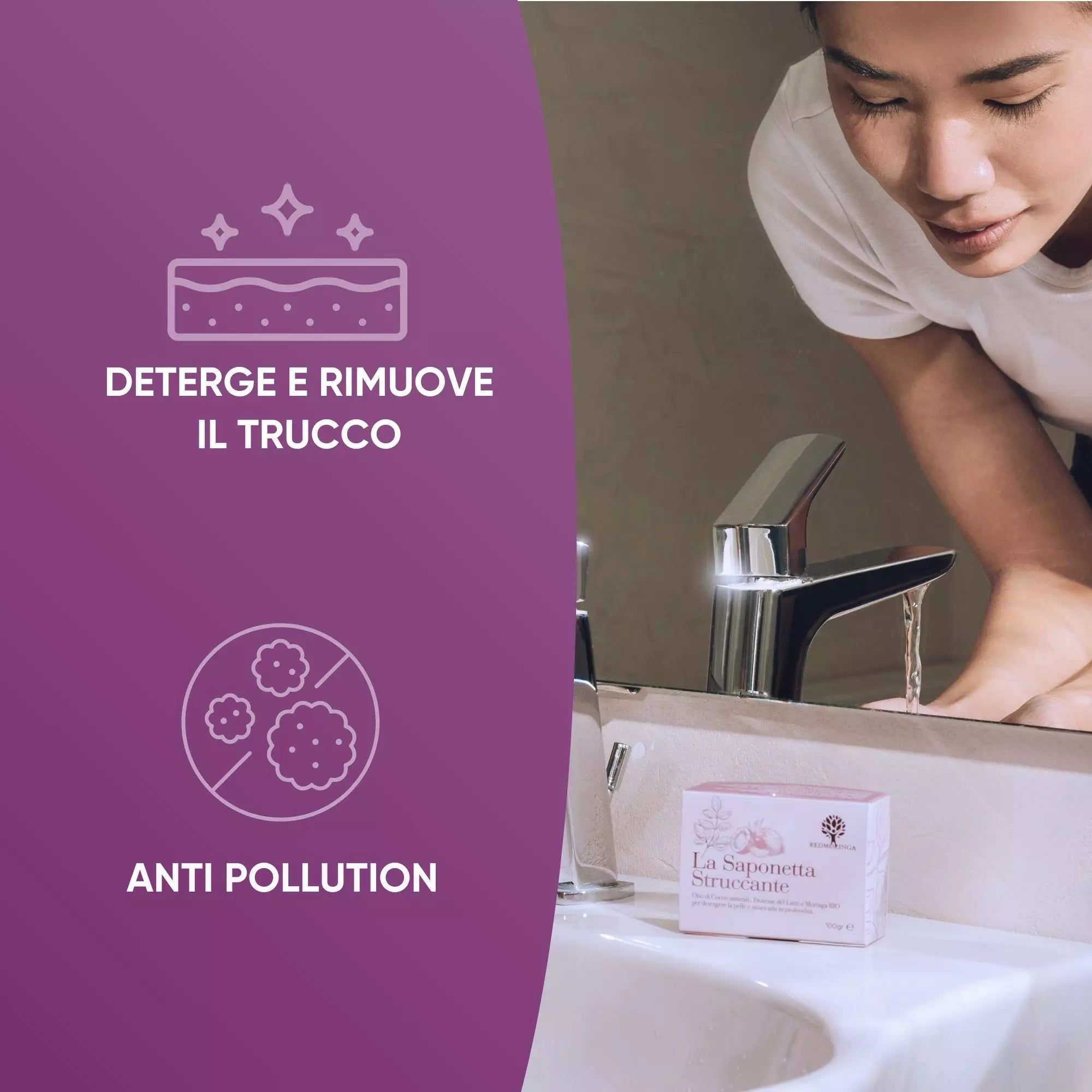 RedMoringa Saponetta Struccante Naturale – Detergente Delicato Viso