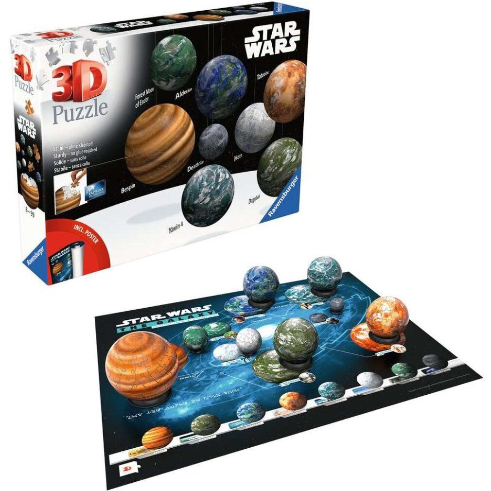 Puzzle 3D Star Wars corpi celesti della galassia di Star Wars (531 pezzi)