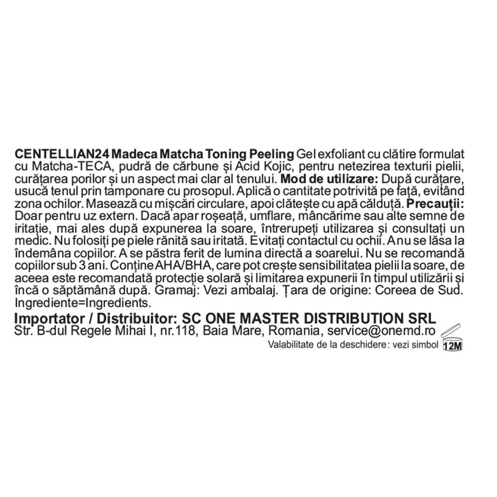 Centellian24 Madeca Matcha Toning Peeling Gel – Peeling in gel con tè verde e carbone attivo