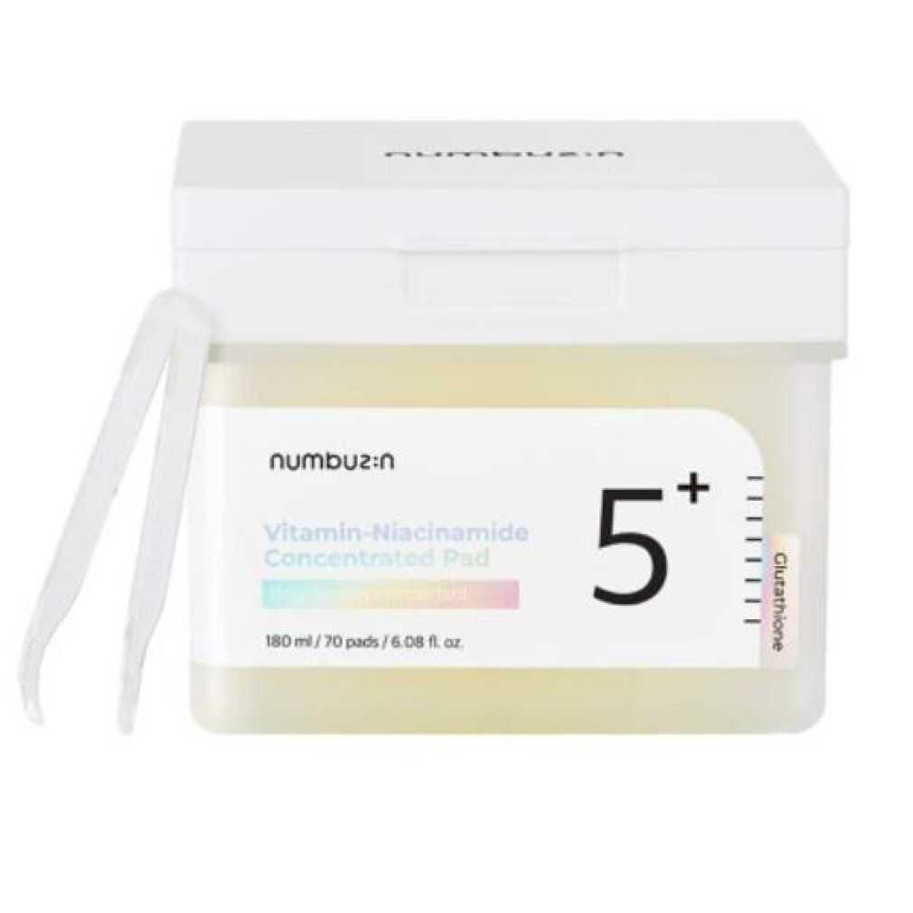 Contenitore Numbuzin No.5 Vitamin-Niacinamide Concentrated Pad con pinzetta.