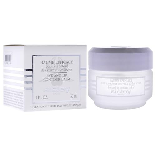 Vasetto di crema e scatola. Scritta: Baume Efficace, Eye and lip contour balm, Sisley Paris. 1 FL. OZ. 30 ml.