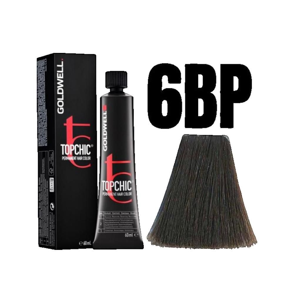 Goldwell Topchic, 6BP. Tubo, scatola e campione colore. Scatola e tubo neri.