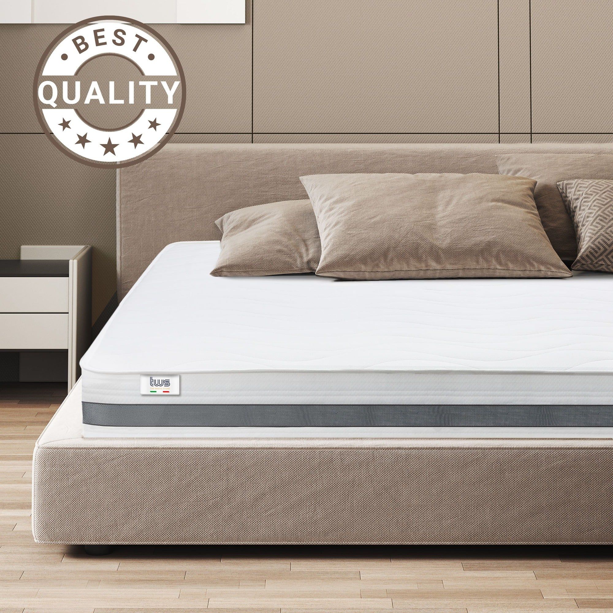 The White Stone Materasso a molle Insacchettate e Memory singolo 90x200 altezza 20 cm