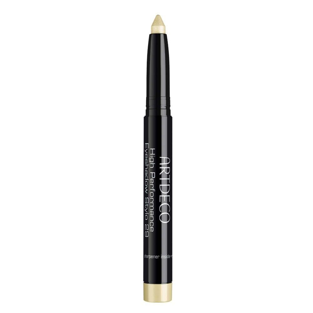 ARTDECO High Performance Eyeshadow Stylo giallo chiaro. Matita nera con temperino integrato.