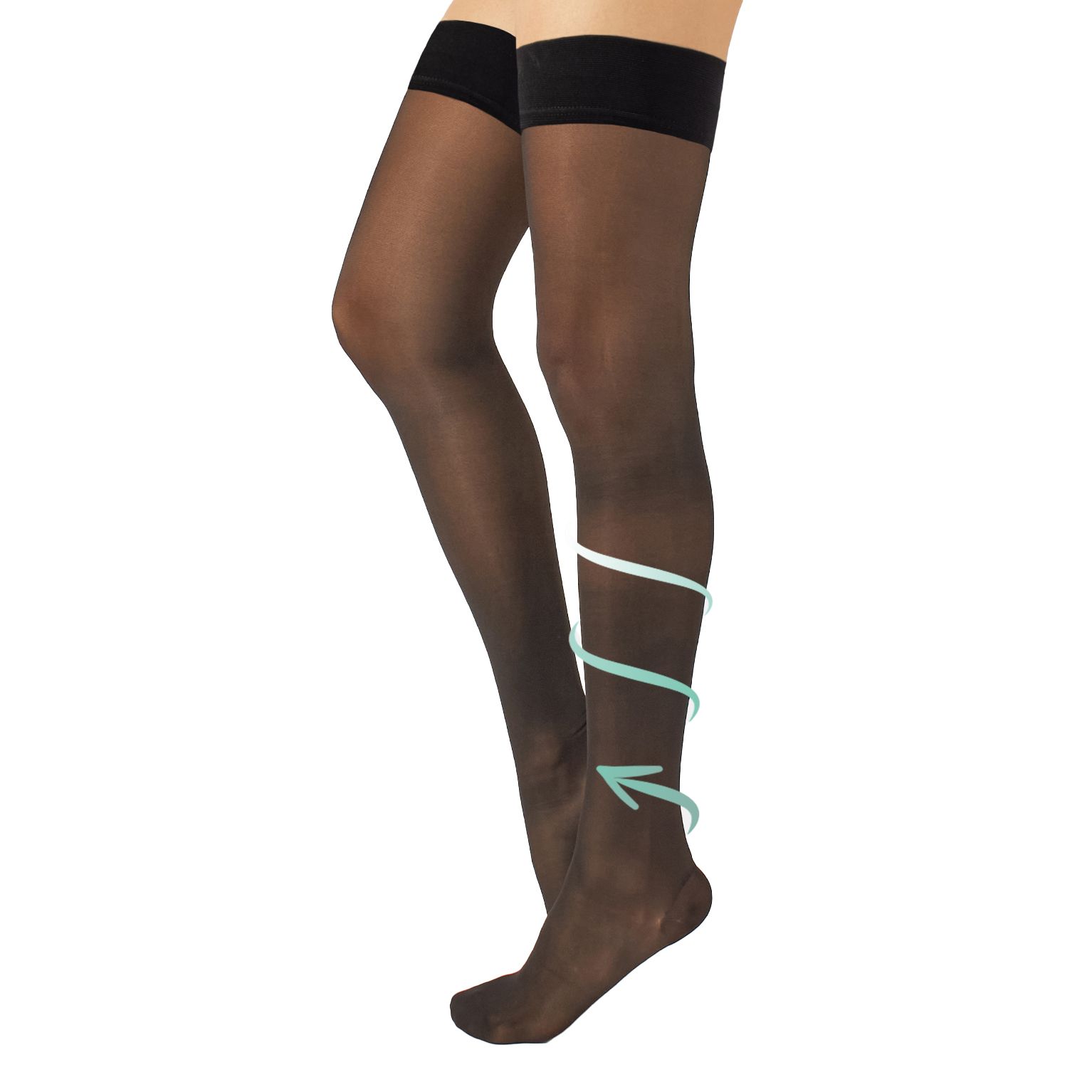 CALZITALY Autoreggenti Compressione Graduata Forte 140 den, Calza Elastica Medicale, Made in Italy