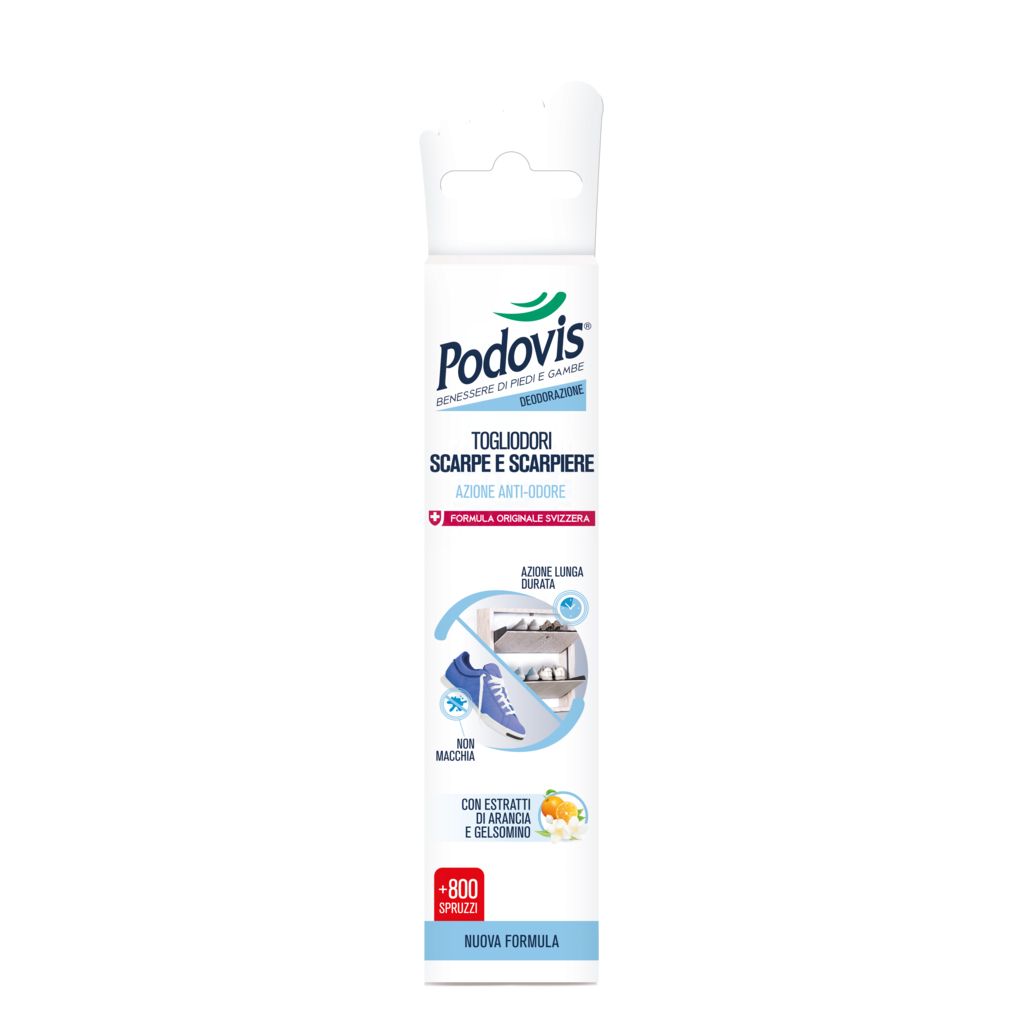 Podovis, Spray Togliodori Scarpe, Deodorante Spray, Elimina e Previene i Cattivi Odori, 100 ml