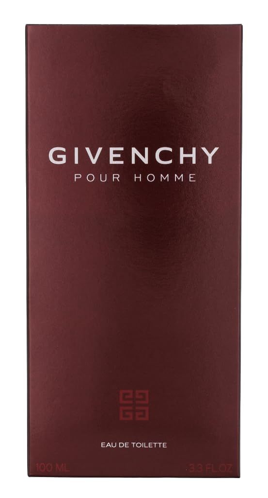 Confezione rossa con scritta bianca. Logo e nome del prodotto. Eau de Toilette.