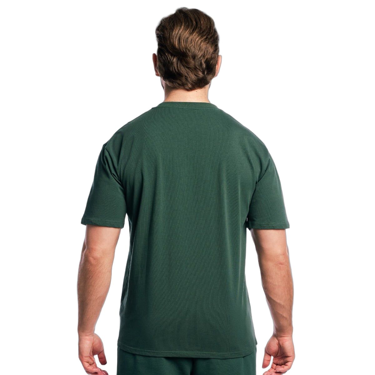 GymBeam T-shirt uomo oversize in cotone a manica corta Gym Therapy Forest