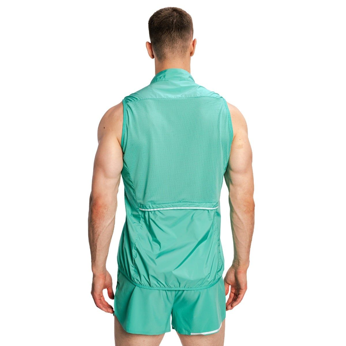 GymBeam Gilet uomo Pulse X Running slim con zip verde