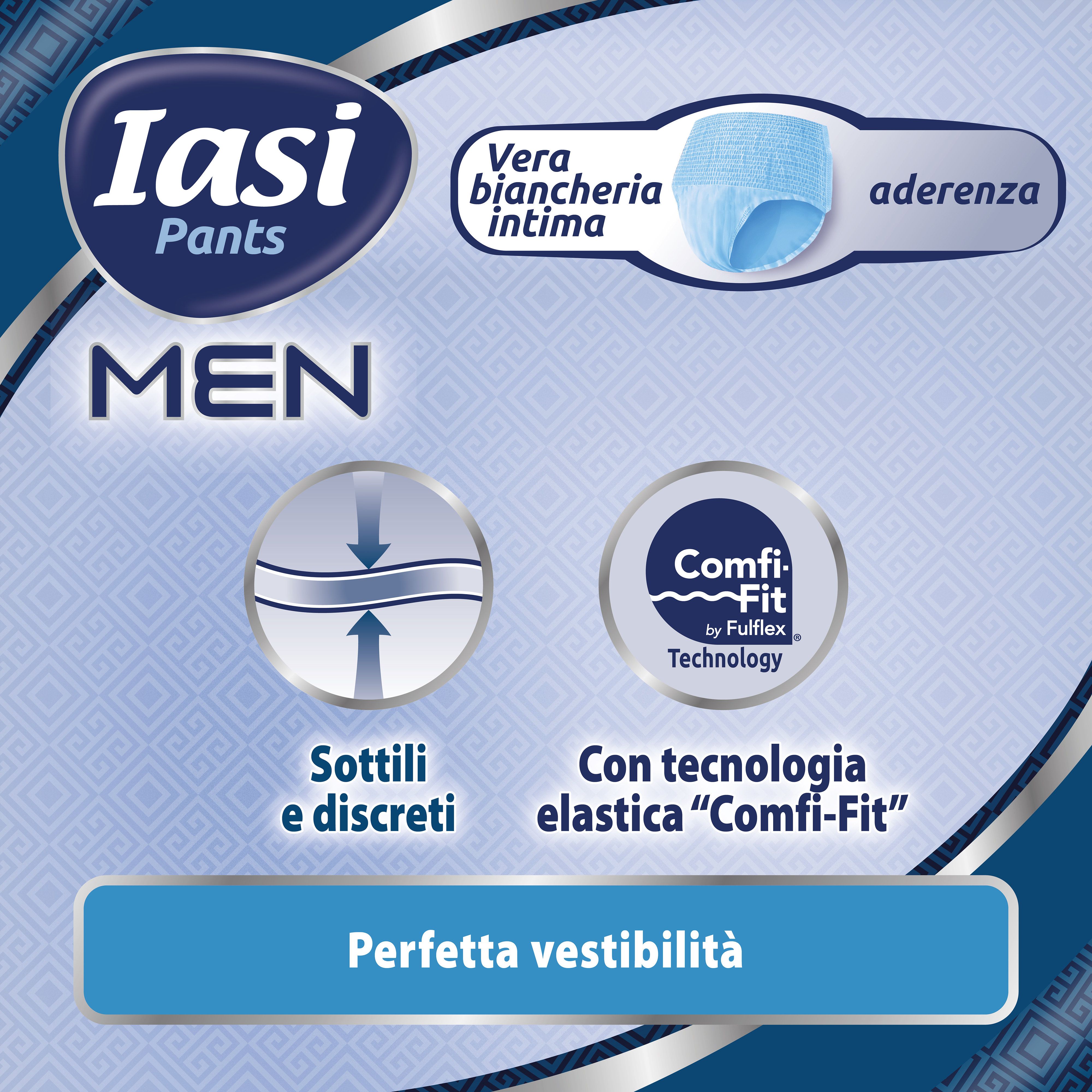 IASI Pants MEN, 12 Boxer Assorbenti monouso per Perdite Urinarie, Taglia L da Uomo, 12 Unità