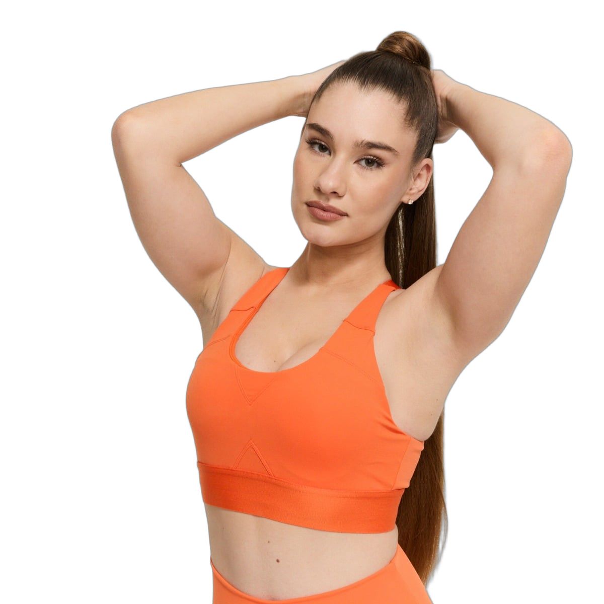 GymBeam Reggiseno sportivo donna Limitless Orange con spalline regolabili