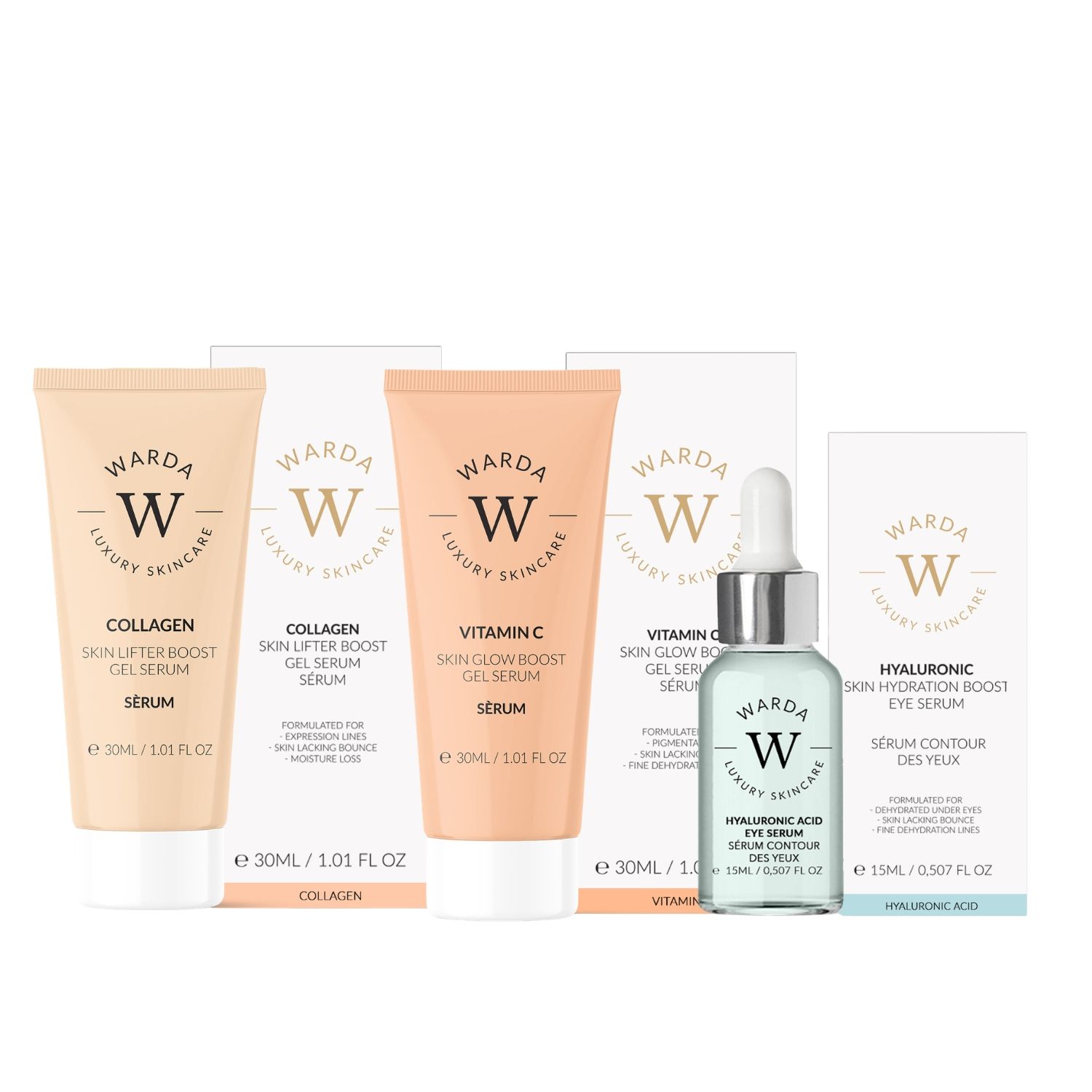 Warda Luxury Skincare Set completo di sieri Skin Boost