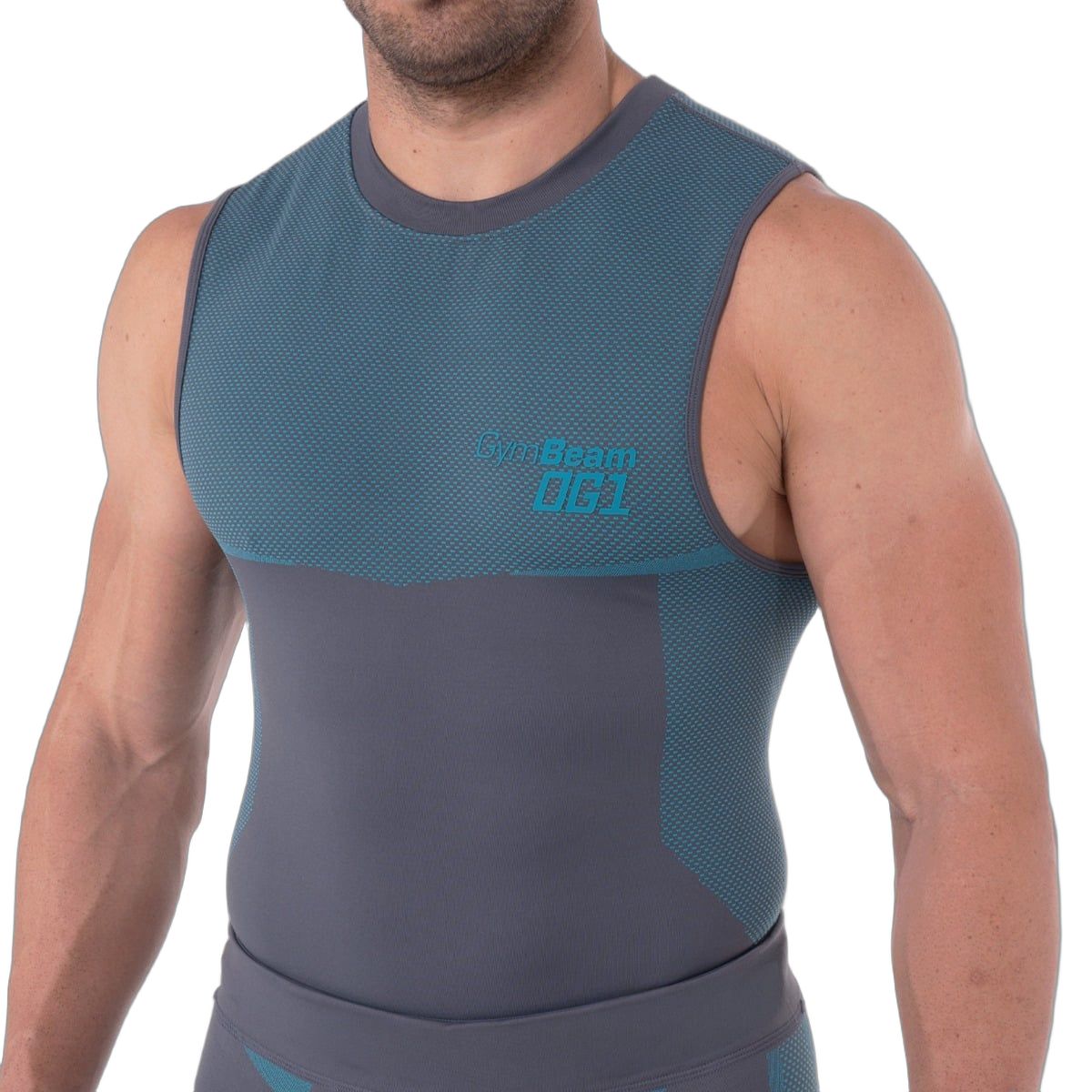 GymBeam Canotta uomo seamless grigia e blu