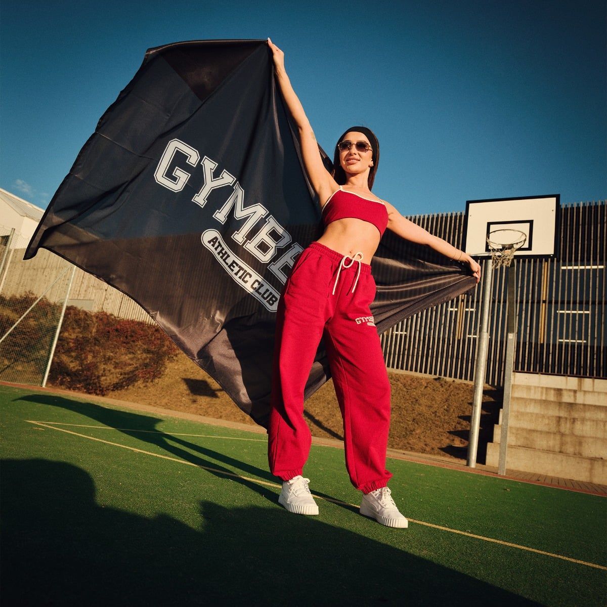 GymBeam Reggiseno sportivo donna Varsity con imbottiture rimovibili rosso