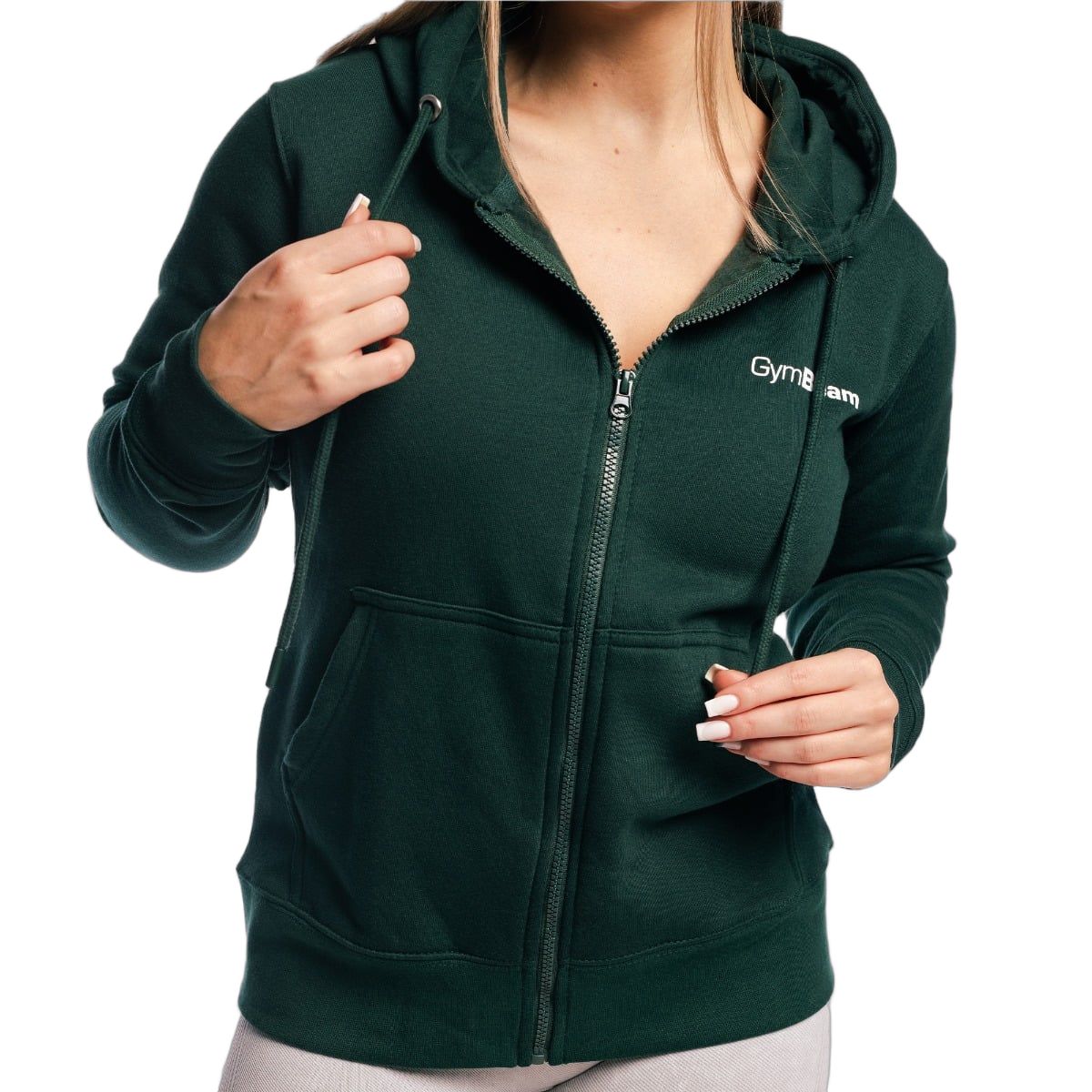 GymBeam Felpa donna regular con zip e tasche Pine