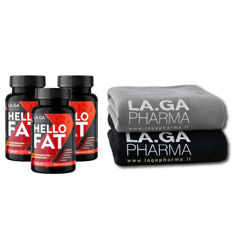 LA.GA Offerta Peso Forma 3x HelloFat Brucia Grassi + Asciugamano Omaggio