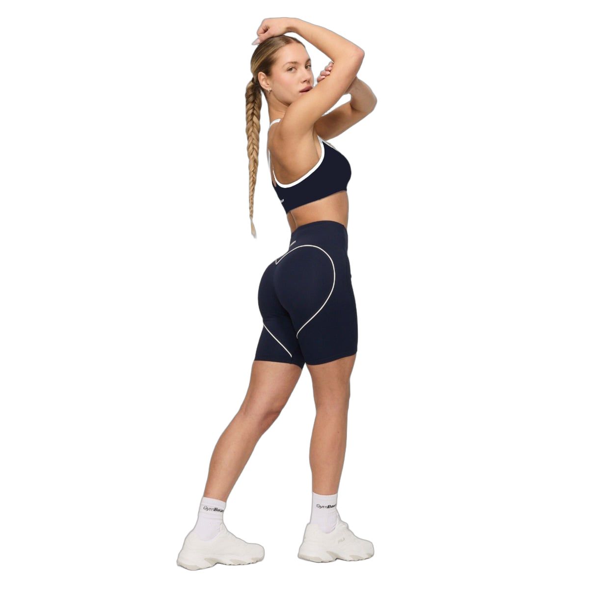 GymBeam Reggiseno sportivo donna Varsity senza chiusura con spalline blu