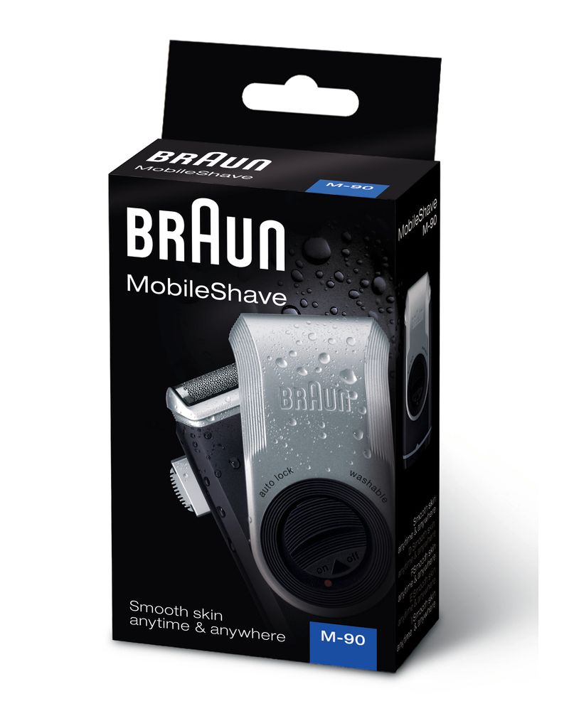 Confezione del rasoio elettrico. Visibili: logo Braun, nome del prodotto, immagine del prodotto.