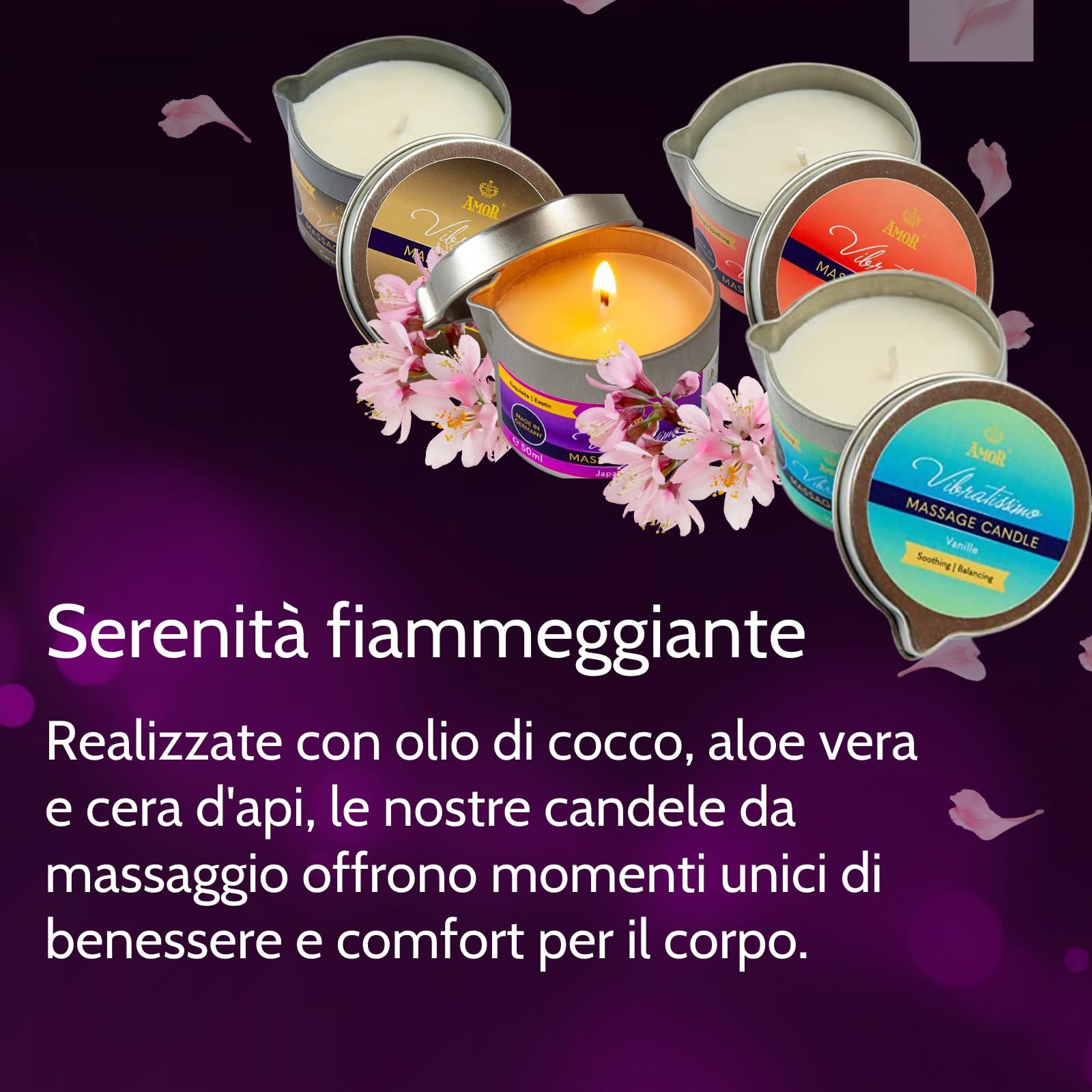 Vibratissimo Candela da Massaggio Peach Grace