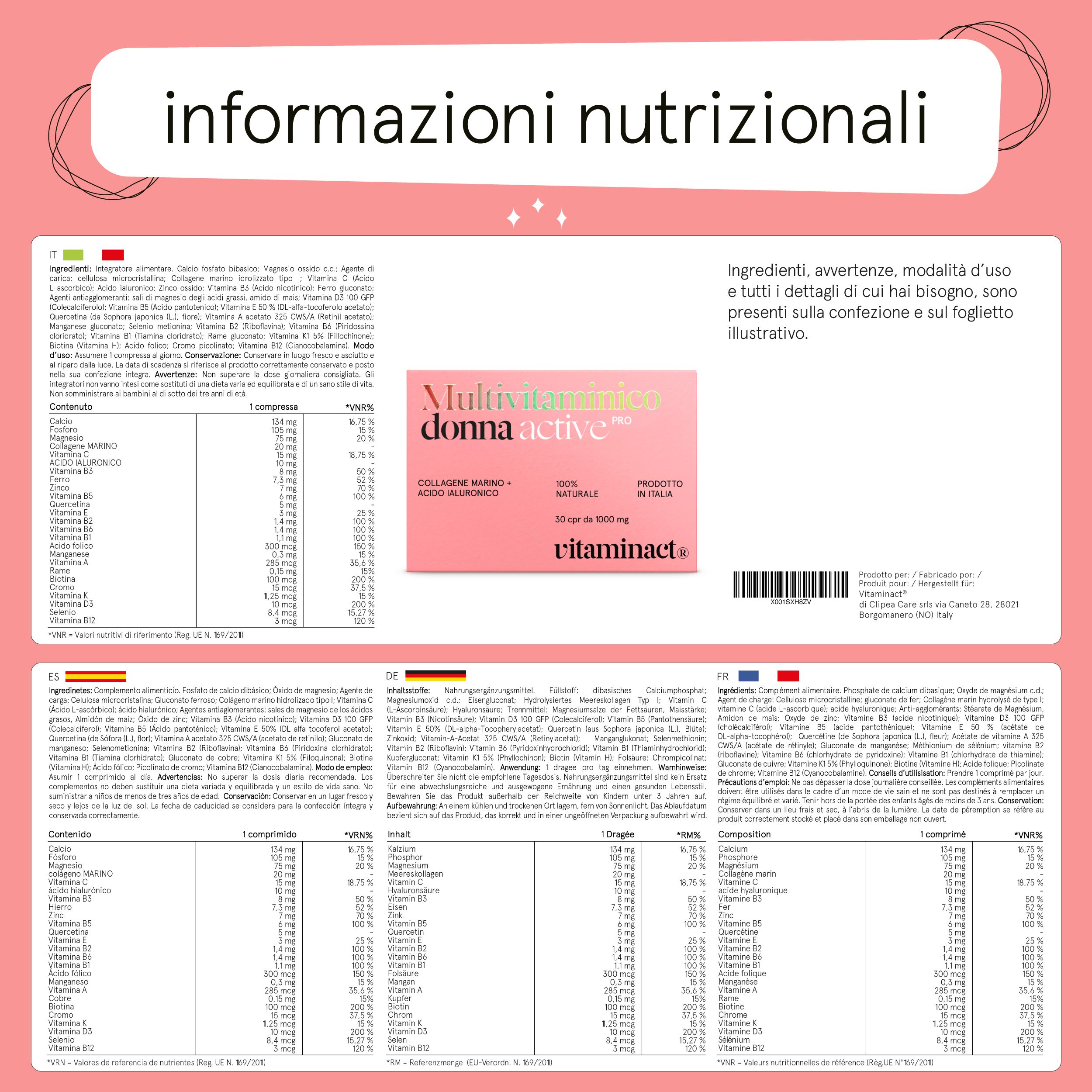 Vitaminact - Multivitaminico Donna Active pro
