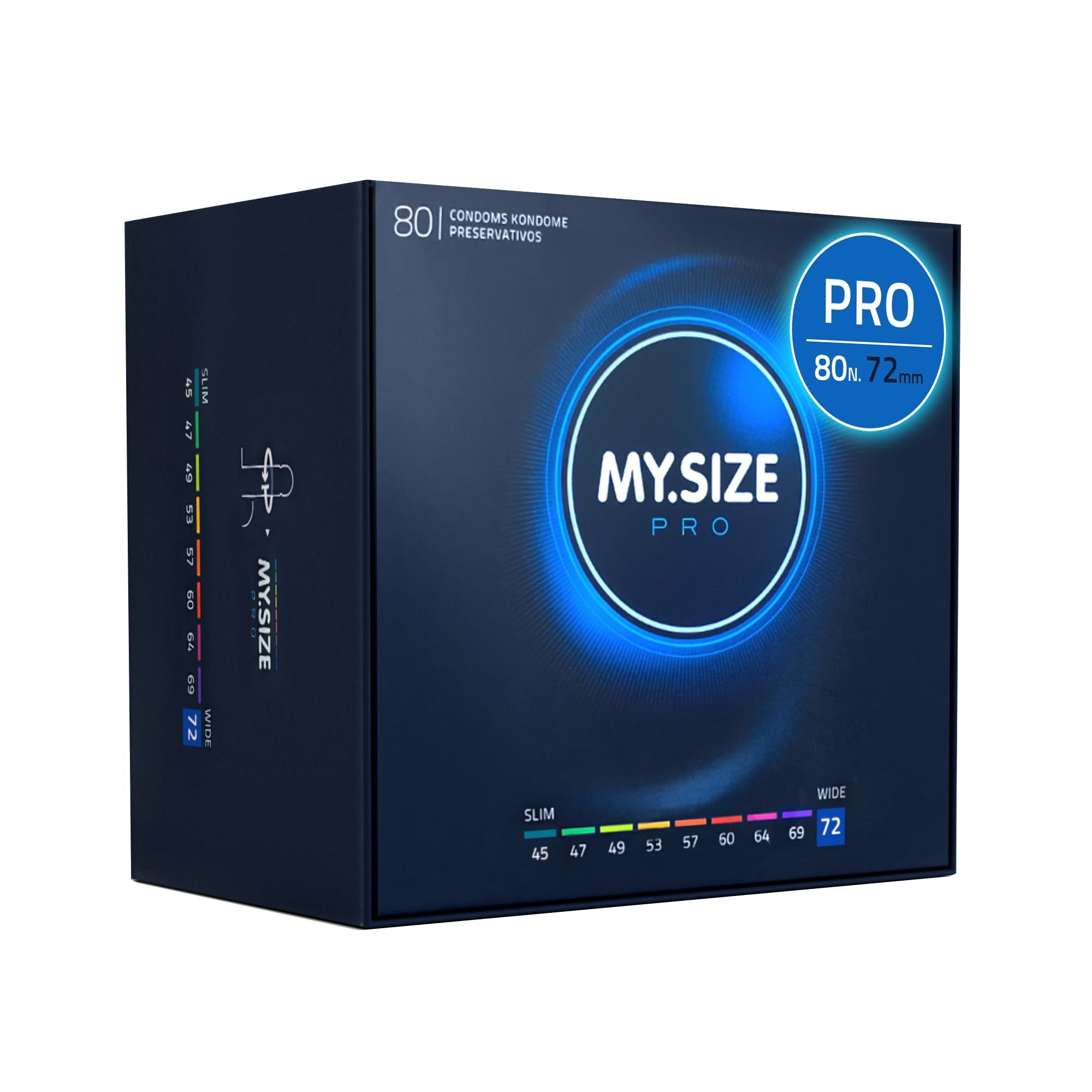 MY.SIZE PRO ELITE Preservativi Taglia 72mm. 80 pezzi, 72mm.