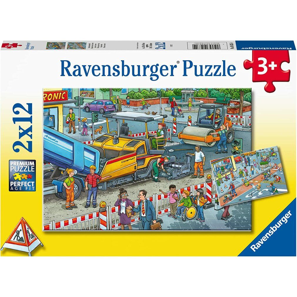 Puzzle di lavoro in strada, 2x12 pezzi.