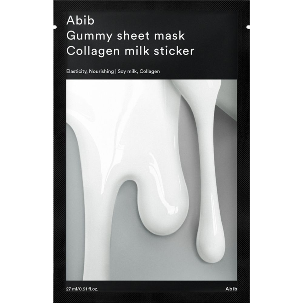 ABIB Gummy Sheet Mask Collagen Milk – Maschera viso idratante e schiarente