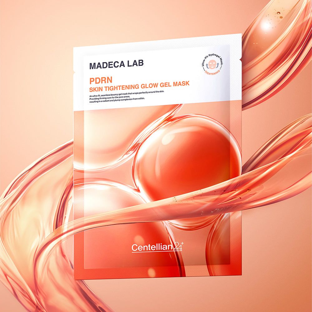 Confezione della maschera gel rassodante PDRN Madeca Lab con design fluido.