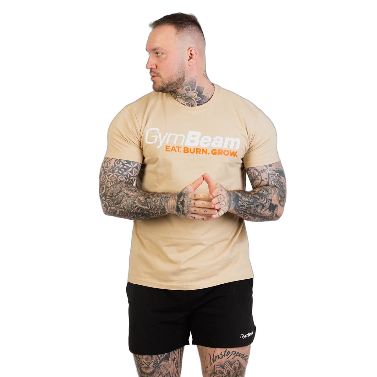 GymBeam T-shirt uomo Grow Sand regular