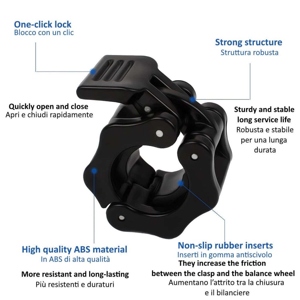 FFitness Morsetti per Bilanciere Olimpico 50mm 2 Pezzi Collari a Sgancio Rapido FF